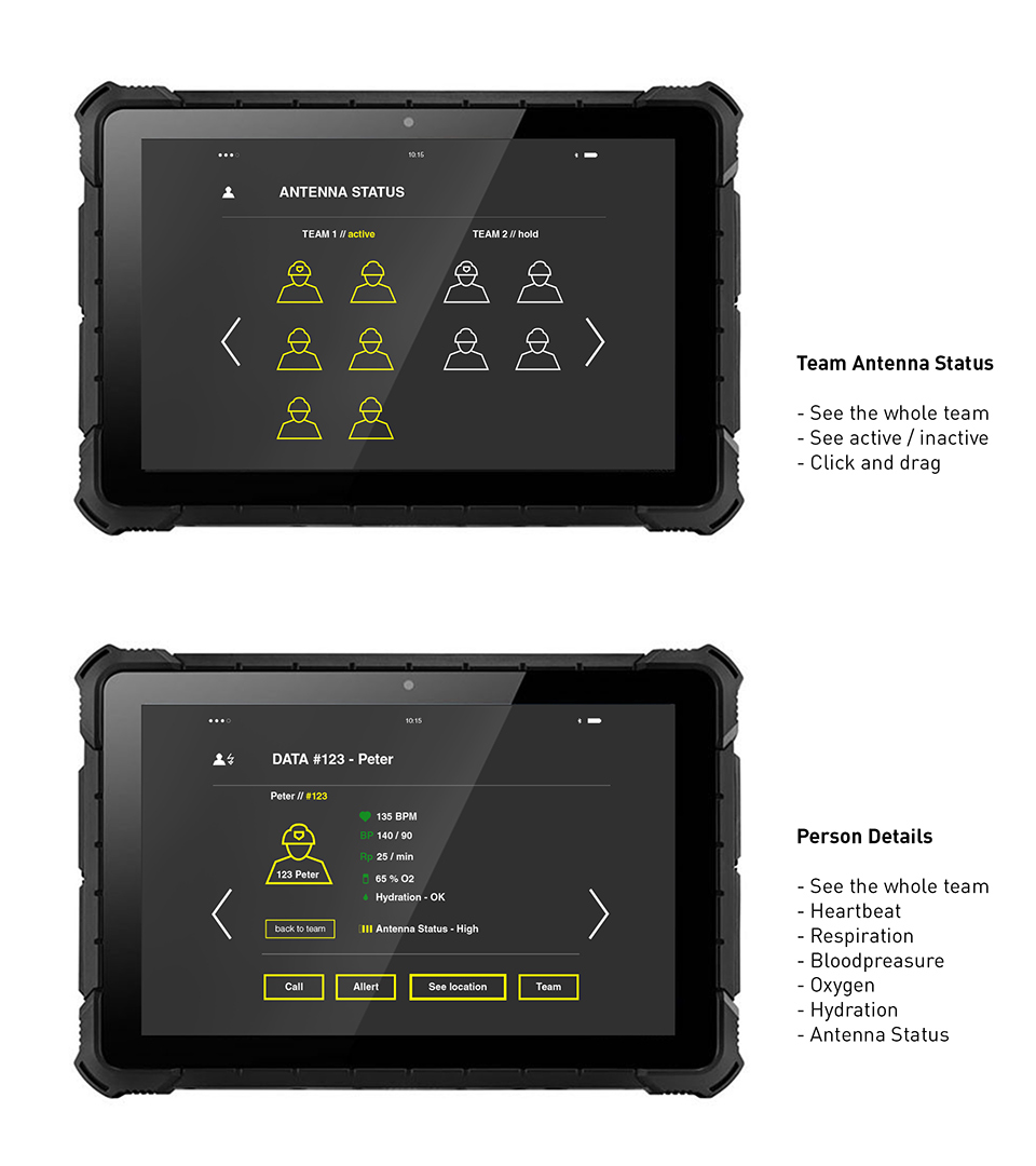 Smart Textile Firefighter User Interface