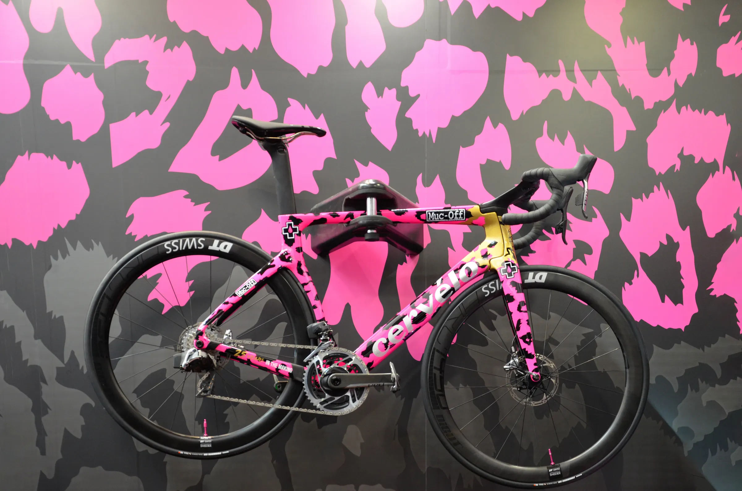 Close-up of e-bike components at Eurobike 2019 trade fair in Friedrichshafen