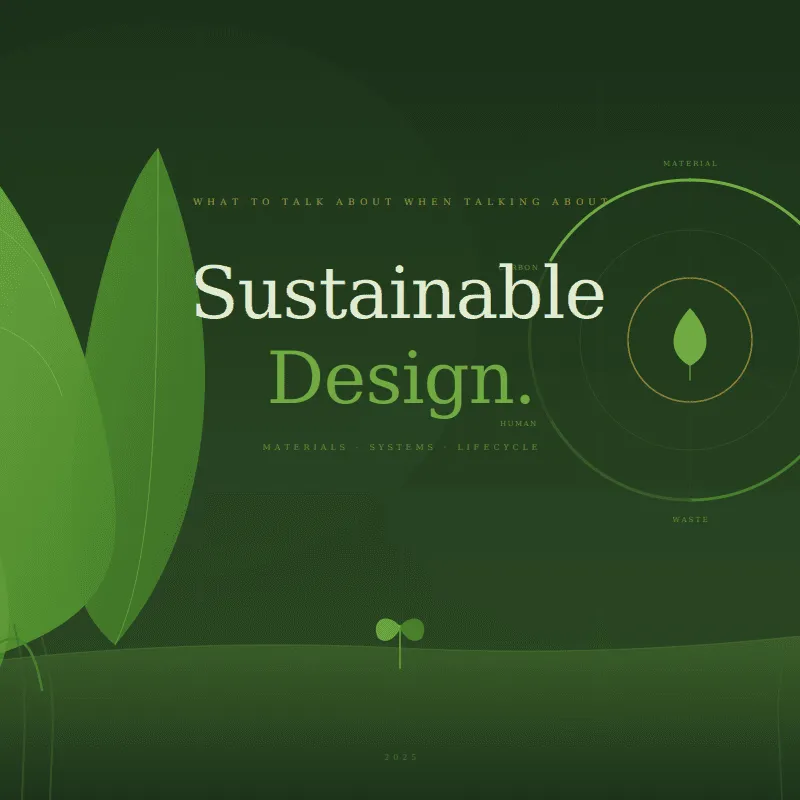 What To Talk About When Talking About Sustainable Design