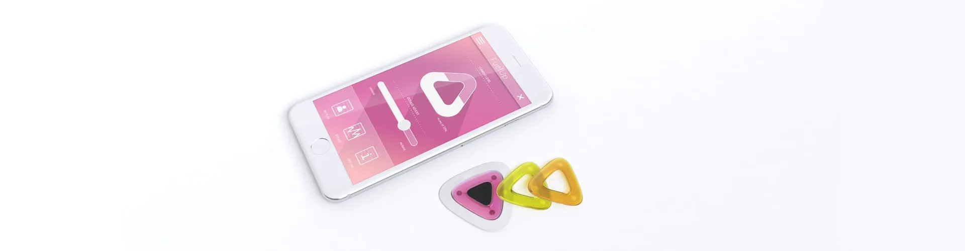 Covestro Activate 3D-printed wearable modules and companion smartphone app on white background