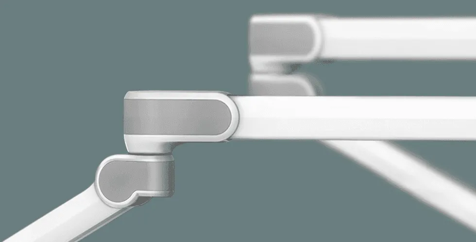 VALIA arm joint detail on teal background – Ondal medical design showcasing precision engineering