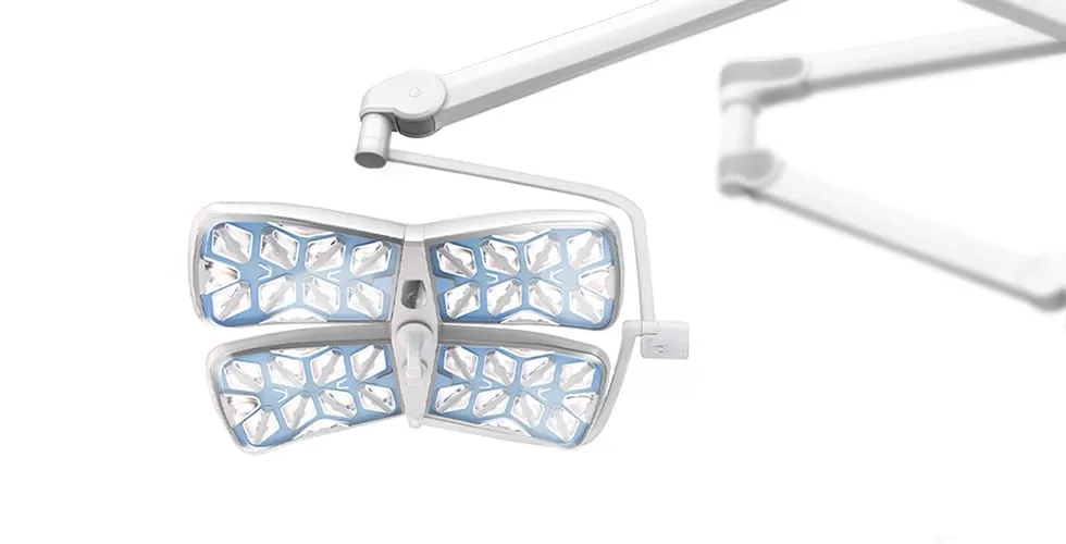 LED surgical light on Ondal VALIA pendant arm – medical design combining precision and clean aesthetics
