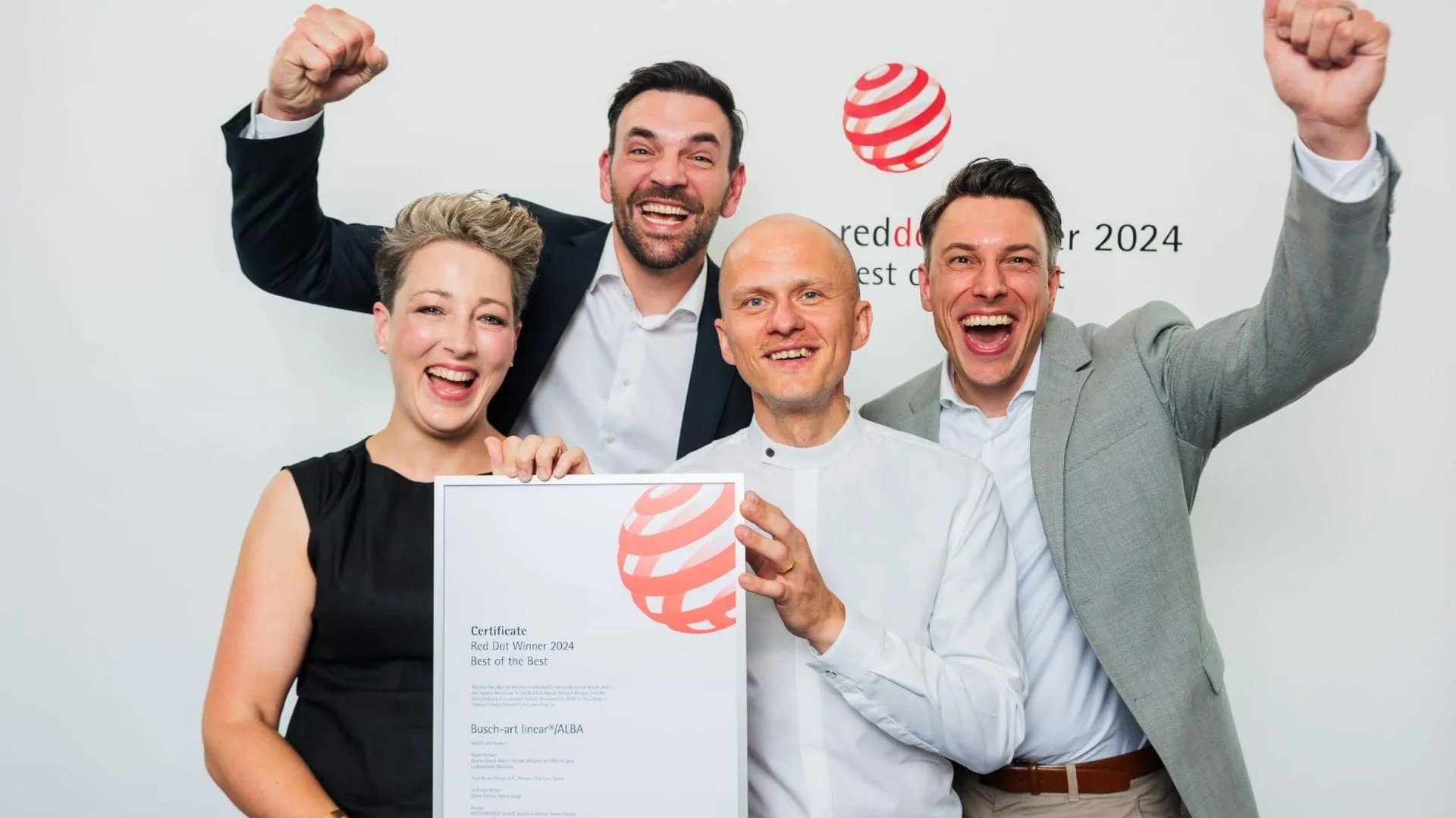 Busch-art linear by Busch-Jaeger — dark switch panels with clean lines integrated into a contemporary living space