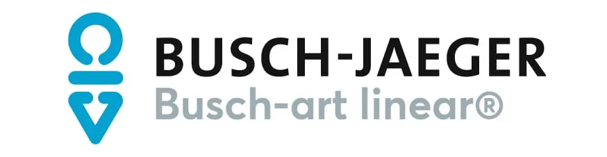 Busch-Jaeger Busch-art linear logo with brand name on white background