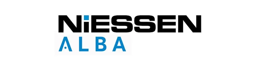 Niessen Alba brand logo — Spanish market variant of the Busch-art linear switch program