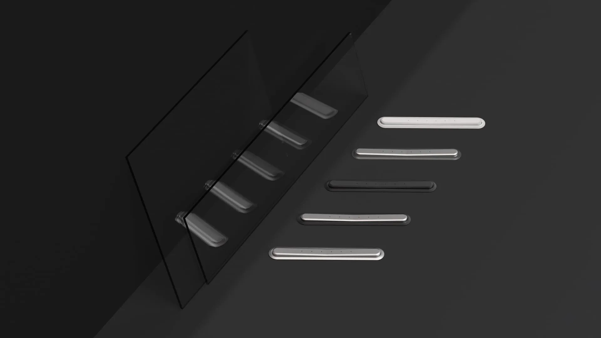 Schüco ASE 60/80 TipTronic Schalter in fünf Oberflächen- und Farbvarianten