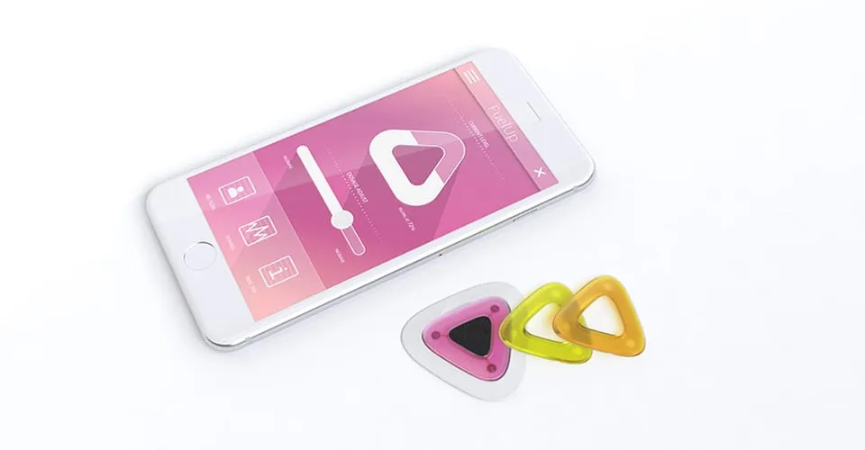 Covestro Activate 3D-printed wearable modules in three colors alongside smartphone app UI