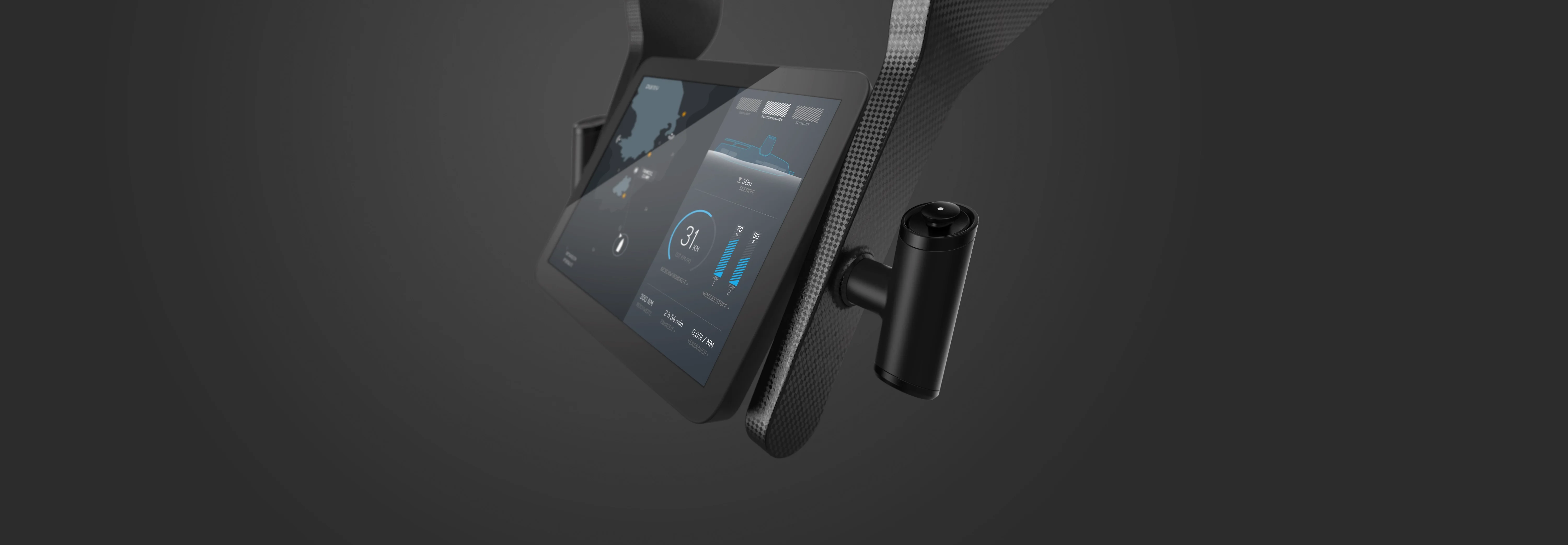 HMI touchscreen interface on an industrial product — UX/UI Design by ENTWURFREICH